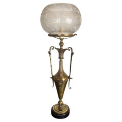Antique lampe à gaz convertie, fin des années 1870, début des années 1880, bronze, néo-renaissance