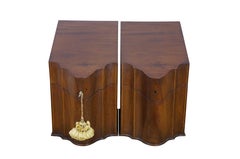 Antique Late 18th C. English George III Mahogany Fitted Cutlery Knife Boxes Pair