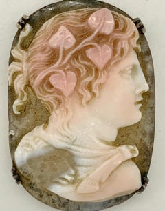 Antique Late 18th Century Cameo of a Follower of Dyonisos or Bacchus Hardstone
