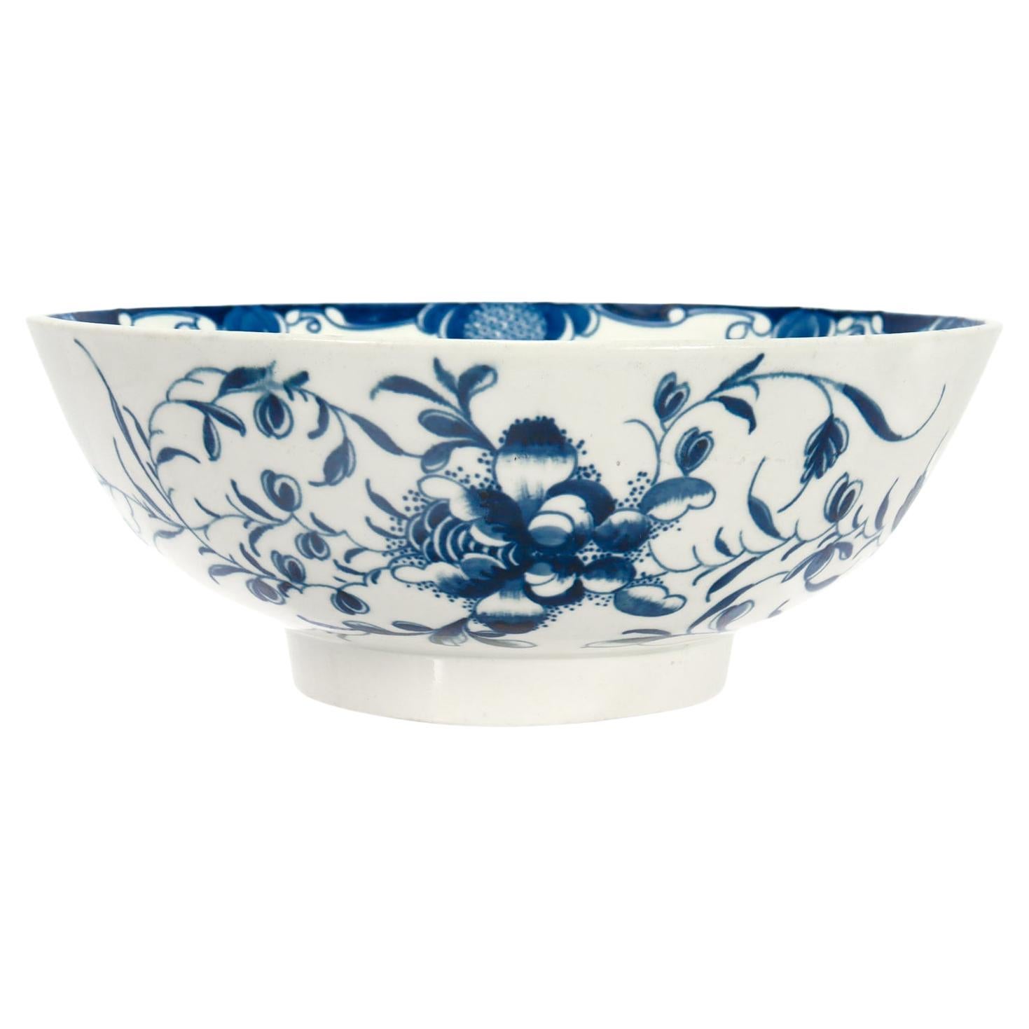 Antica ciotola in porcellana a pasta molle Caughley Porcelain della fine del XVIII secolo in vendita