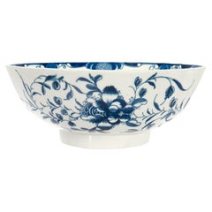 Cuenco antiguo de porcelana blanda inglesa Caughley de finales del siglo XVIII