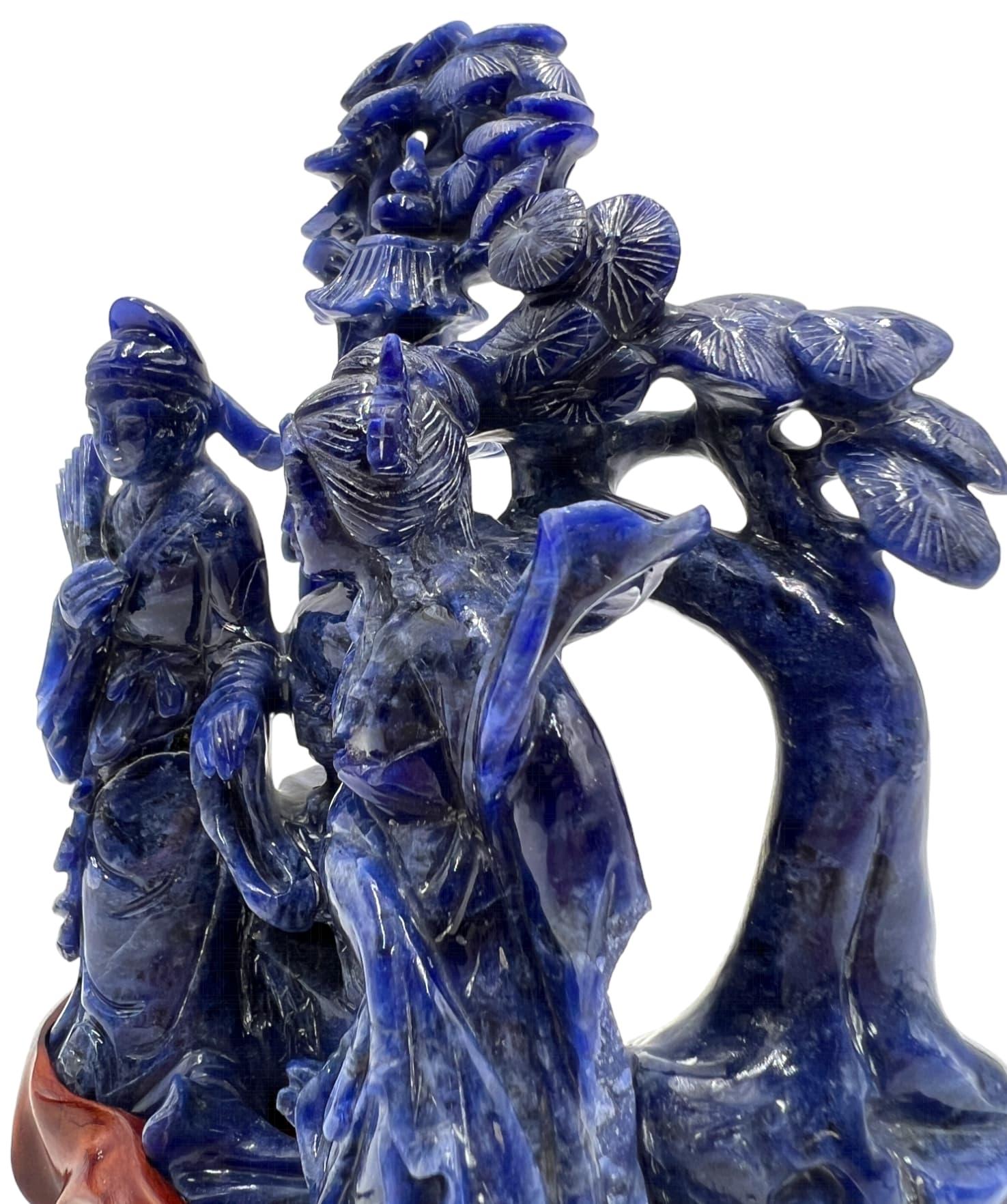 Chinese Carved Lapis Lazuli Figurine For Sale 6