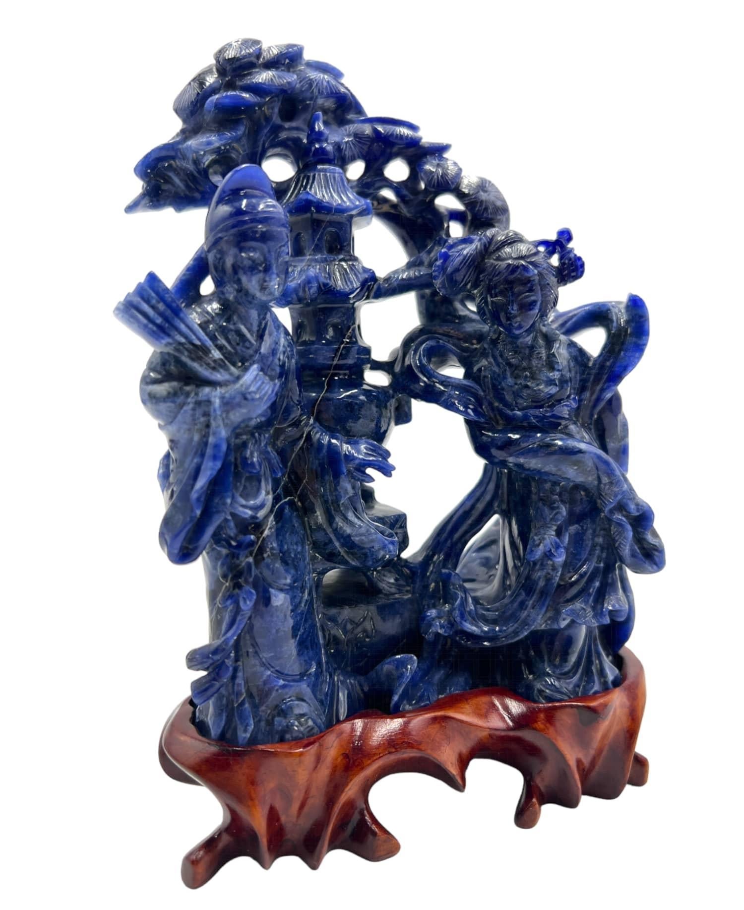 Chinese Carved Lapis Lazuli Figurine For Sale 7
