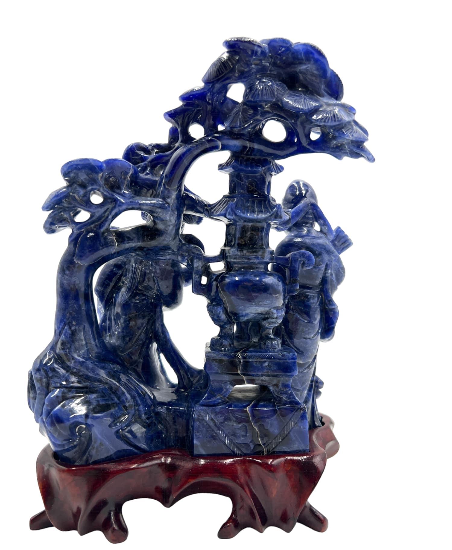 Chinese Carved Lapis Lazuli Figurine For Sale 8