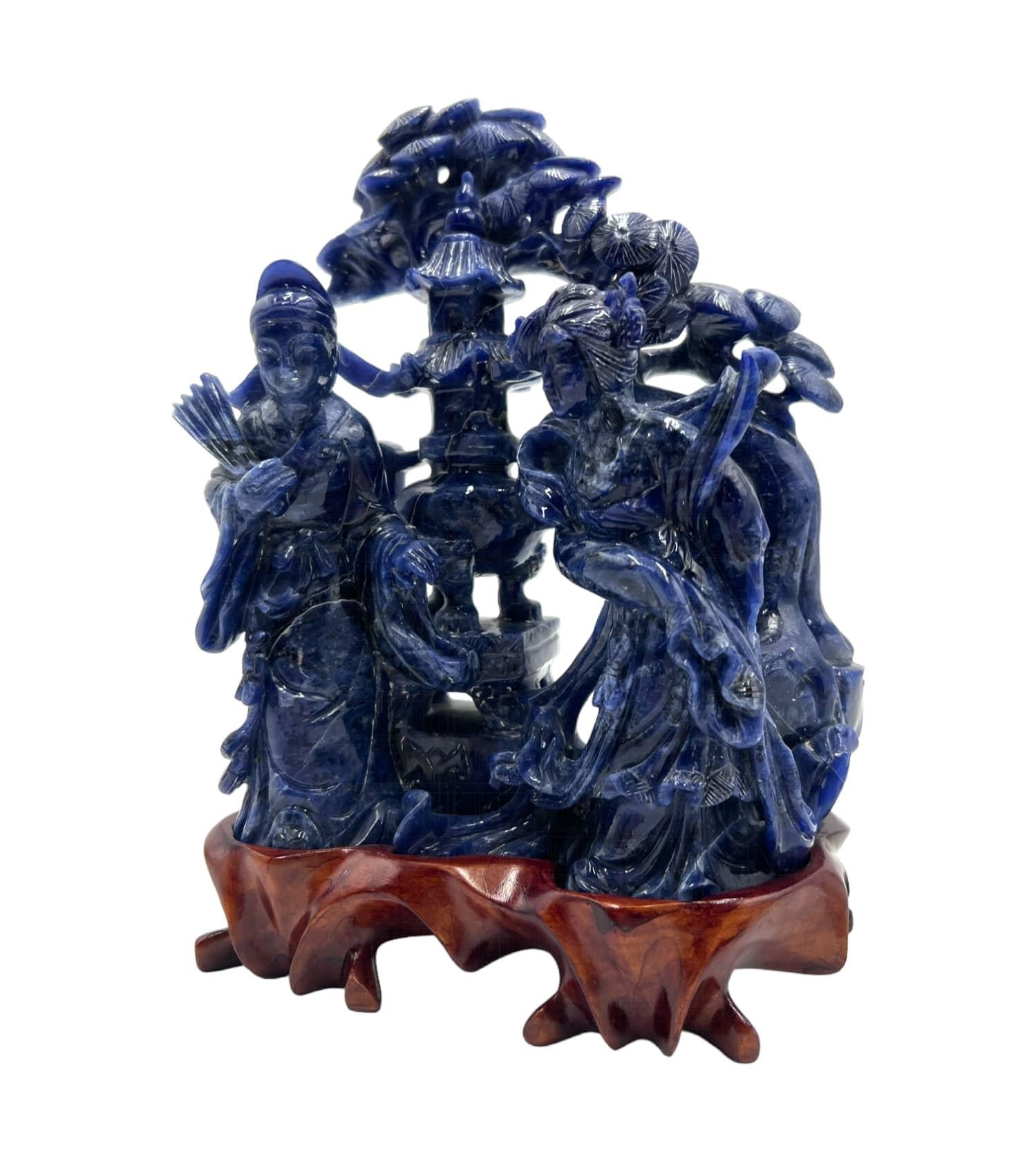 Qing Chinese Carved Lapis Lazuli Figurine For Sale