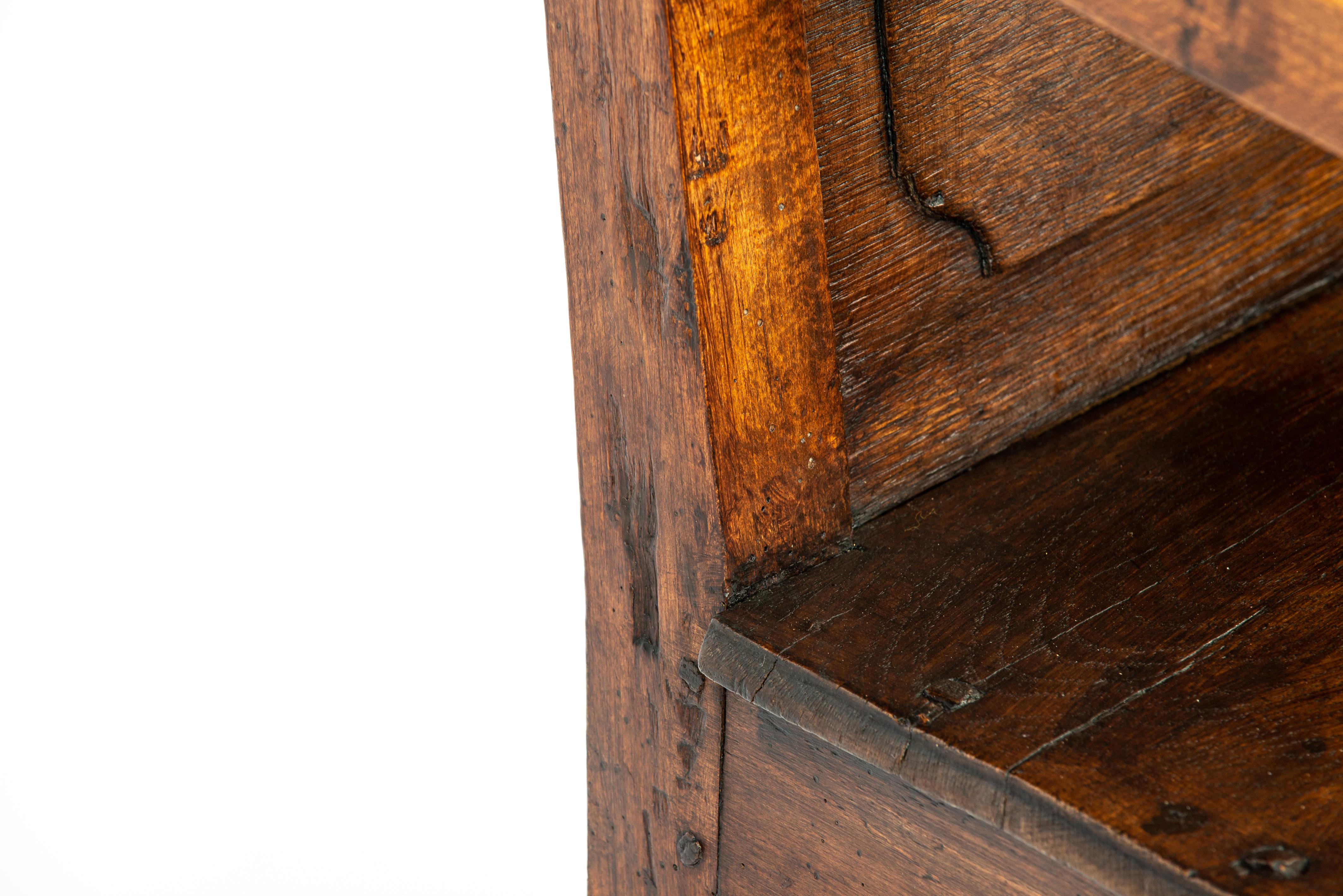 Antique Late 18th Century Dutch Oak and Beechwood Dark Honey Color Armchair For Sale 8