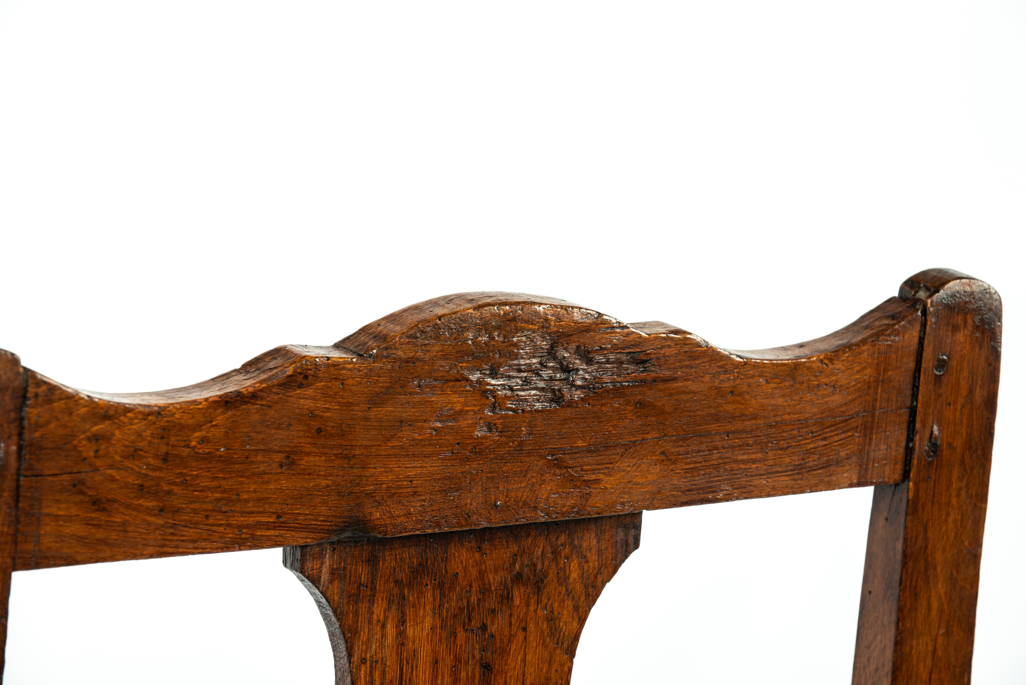 Antique Late 18th Century Dutch Oak and Beechwood Dark Honey Color Armchair For Sale 11