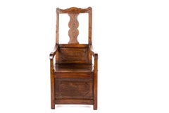 Antique Late 18th Century Dutch Oak and Beechwood Dark Honey Color Armchair