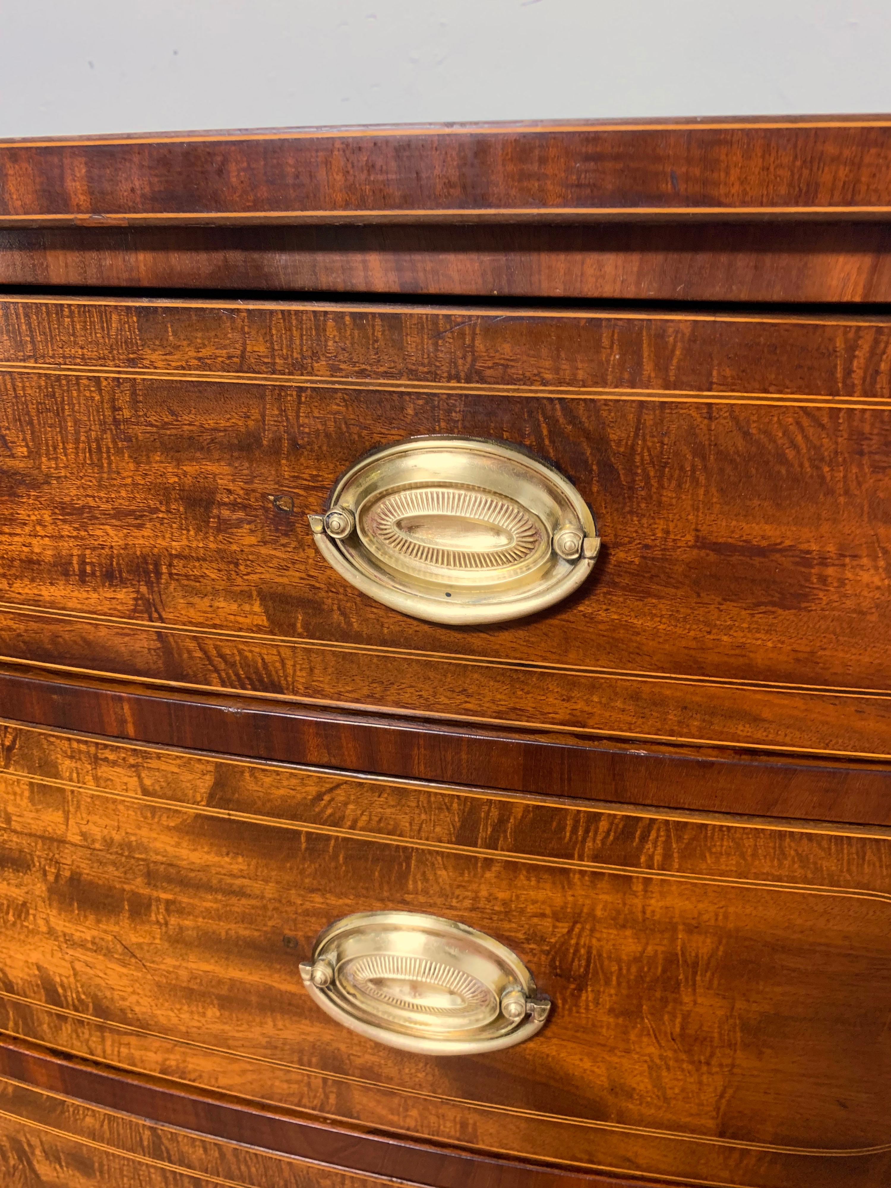 Mahogany Antique Late 18th Century Federal Bow Front Chest