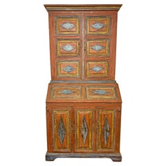 Antique Late 18th Century Gustavian Period Swedish Pine Secretary Desk