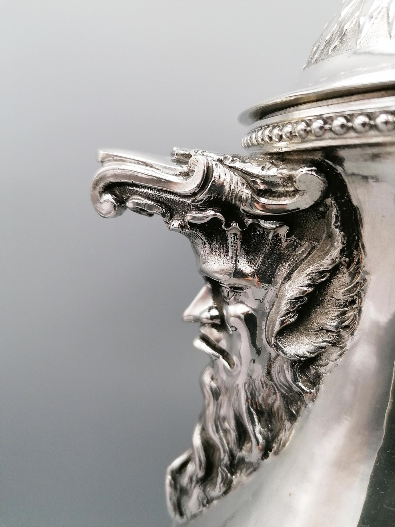 Antike italienische Silber-Couchtisch im Empire-Stil des späten 18. Jahrhunderts, Rom, Italien (Holz) im Angebot