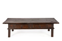 Antique late 18th century solid Chestnut Spanish warm brown coffee table