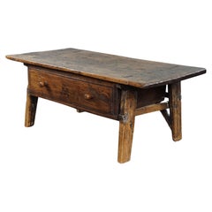 Antique late 18th-century Spanish coffee table with a drawer