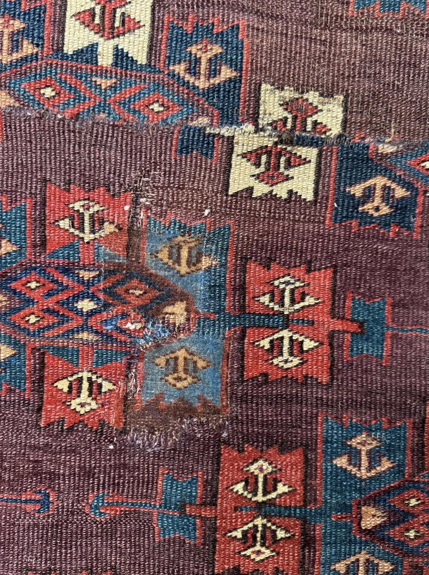 Hand-Knotted Antique Late 19h Century Turkmen rug For Sale