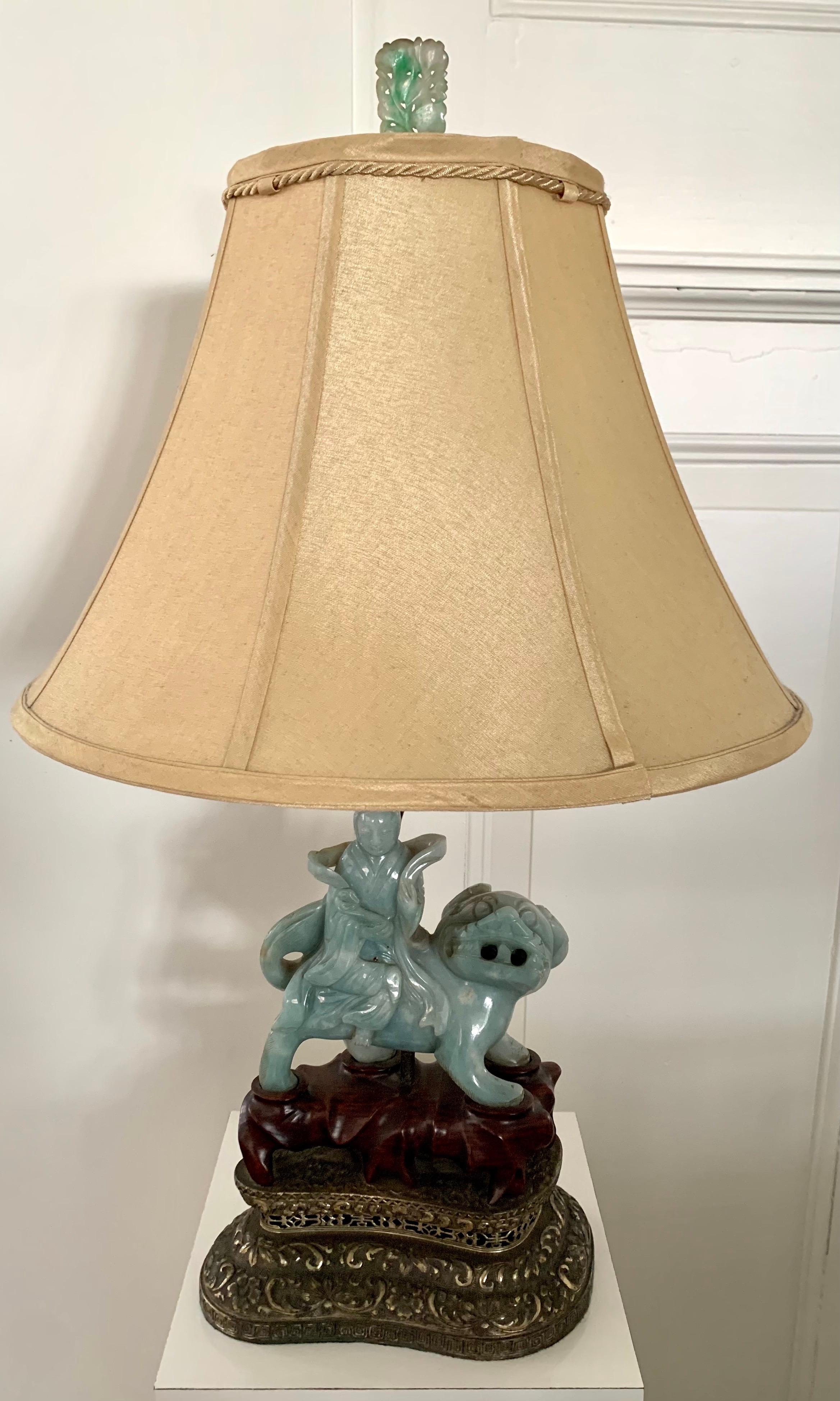 antique dog lamp