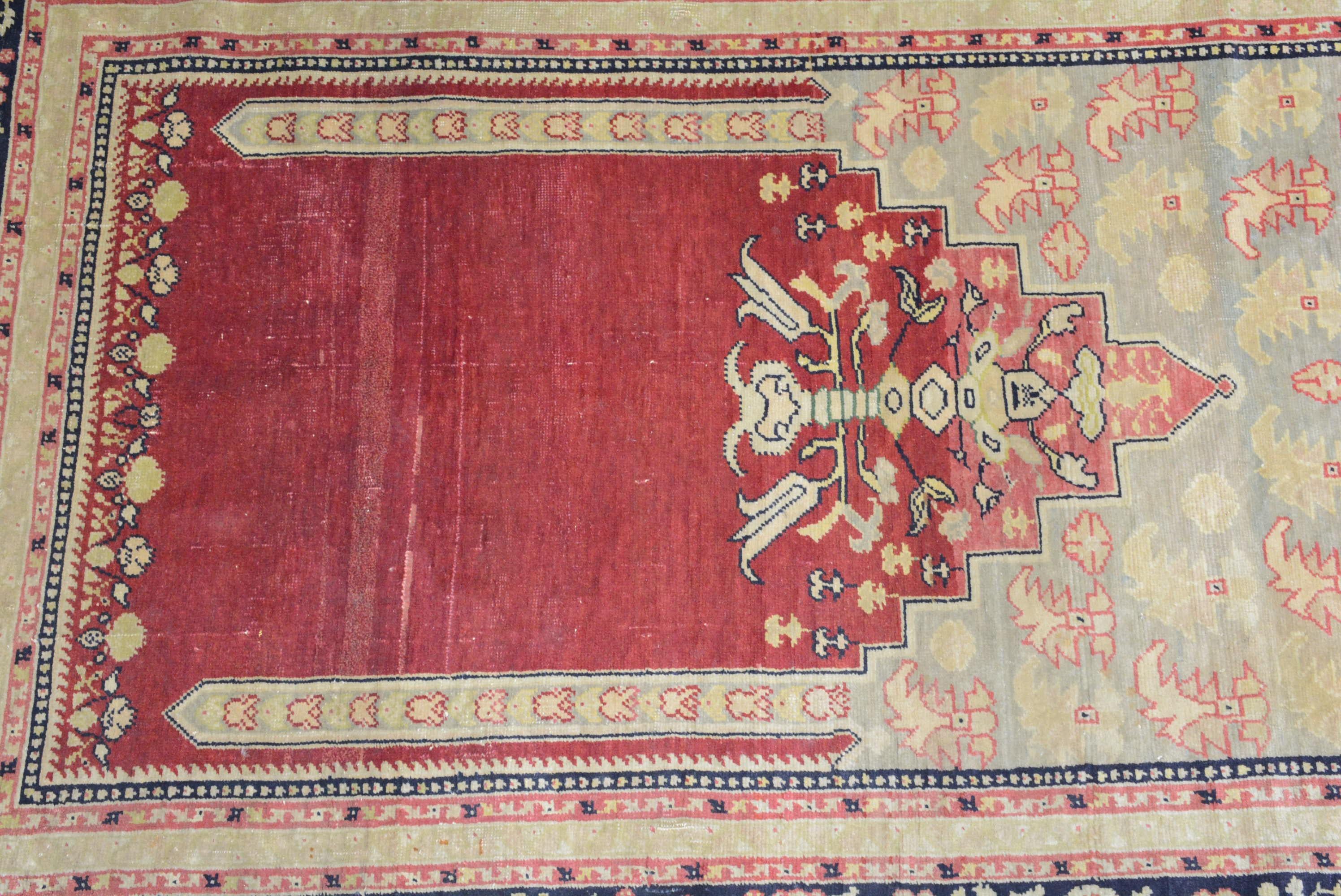 Wool Antique Late 19th Century Agra Prayer Rug For Sale