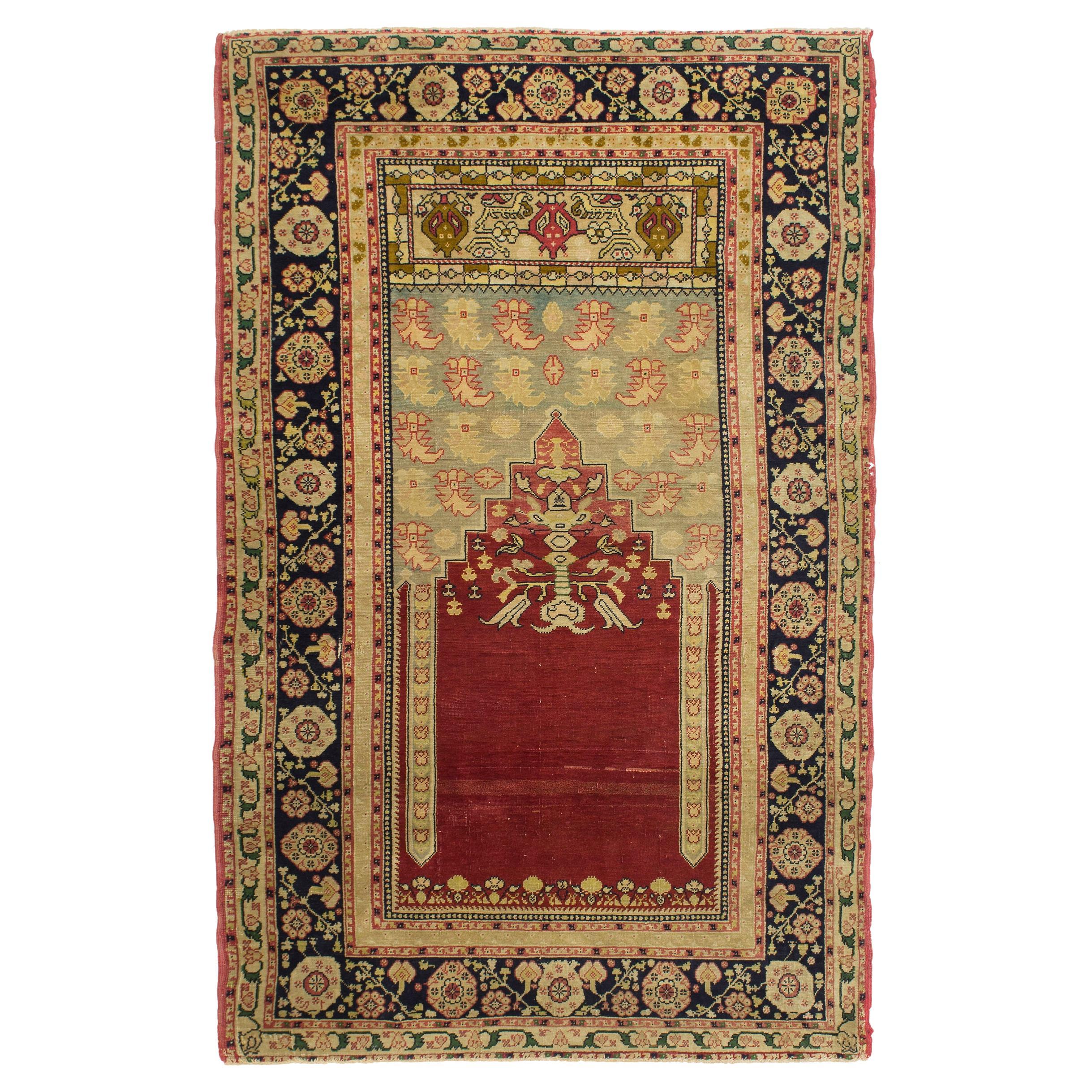 Antique Late 19th Century Agra Prayer Rug