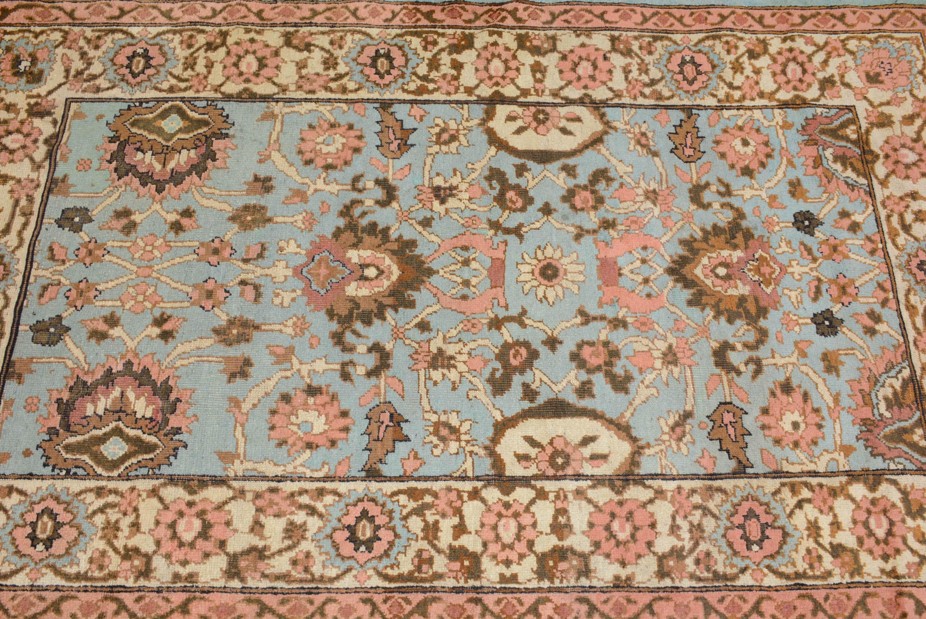 The city of Agra, located in the Uttar Pradesh state in northern India, is universally recognized as the home of the Taj Mahal. Carpet production was introduced to this area on a grand scale under the rule of the Mughal Emperor Akbar the Great in