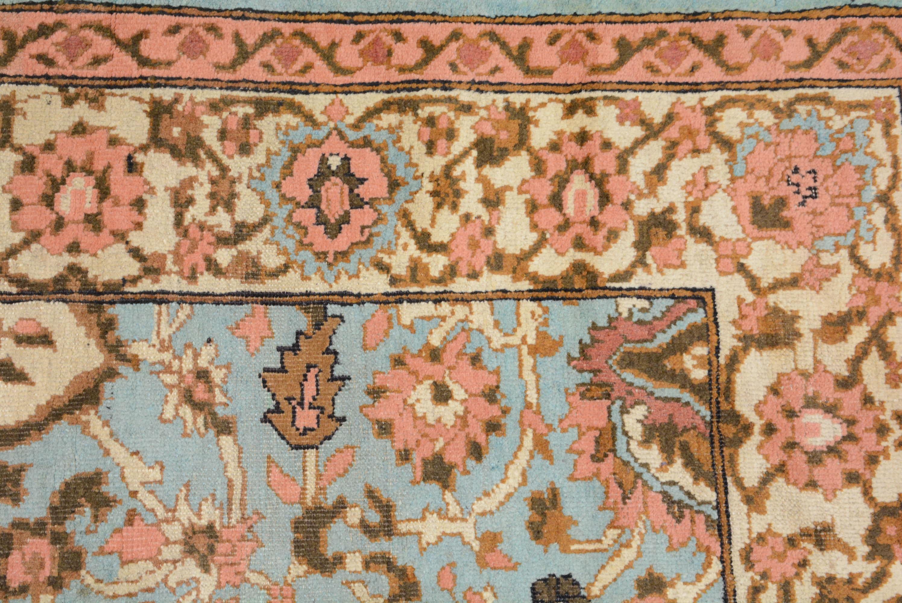 Wool Antique Late 19th Century Agra Rug For Sale