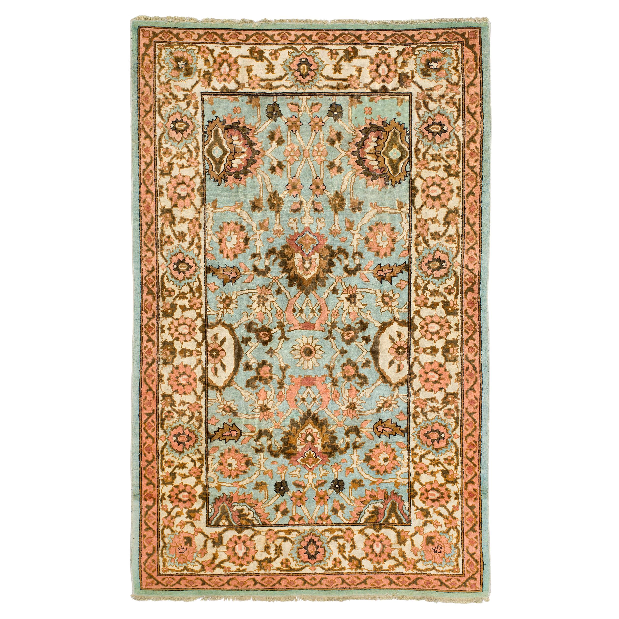 Antique Late 19th Century Agra Rug For Sale