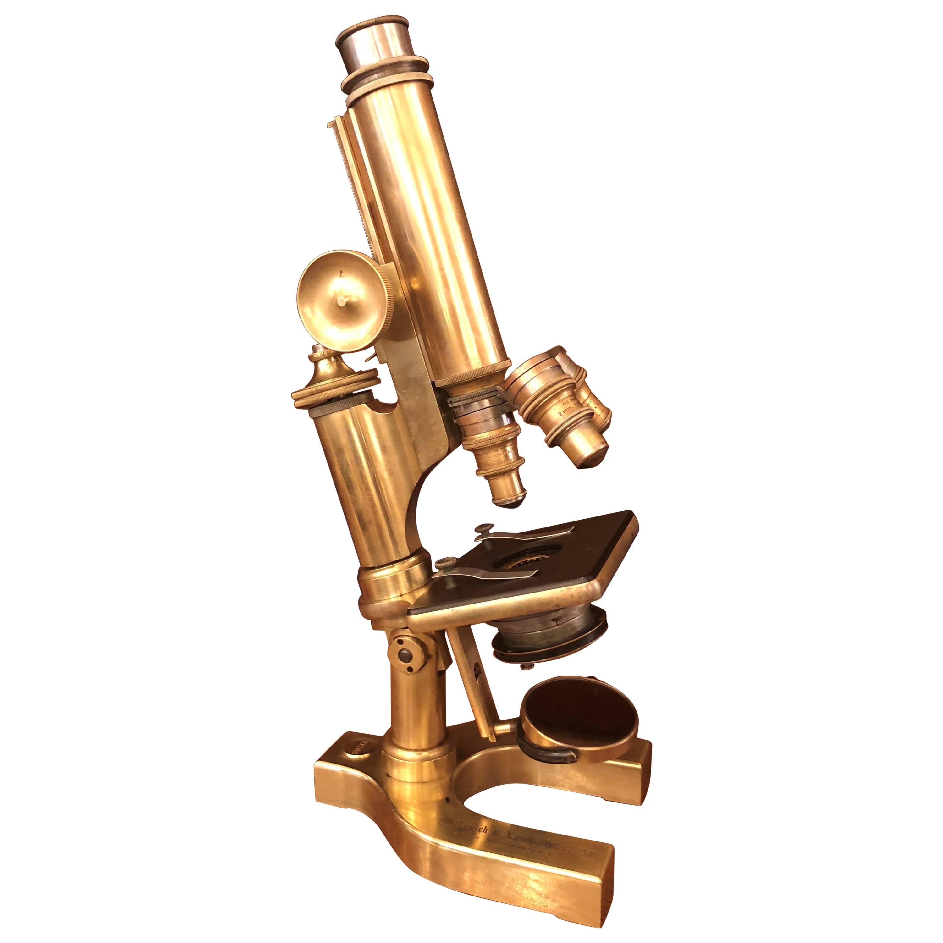 Antique Late 19th Century American Bausch & Lomb Microscope, circa 1890