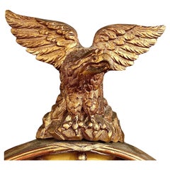 Antique Late 19th Century American "Federal" Style Convex Mirror.