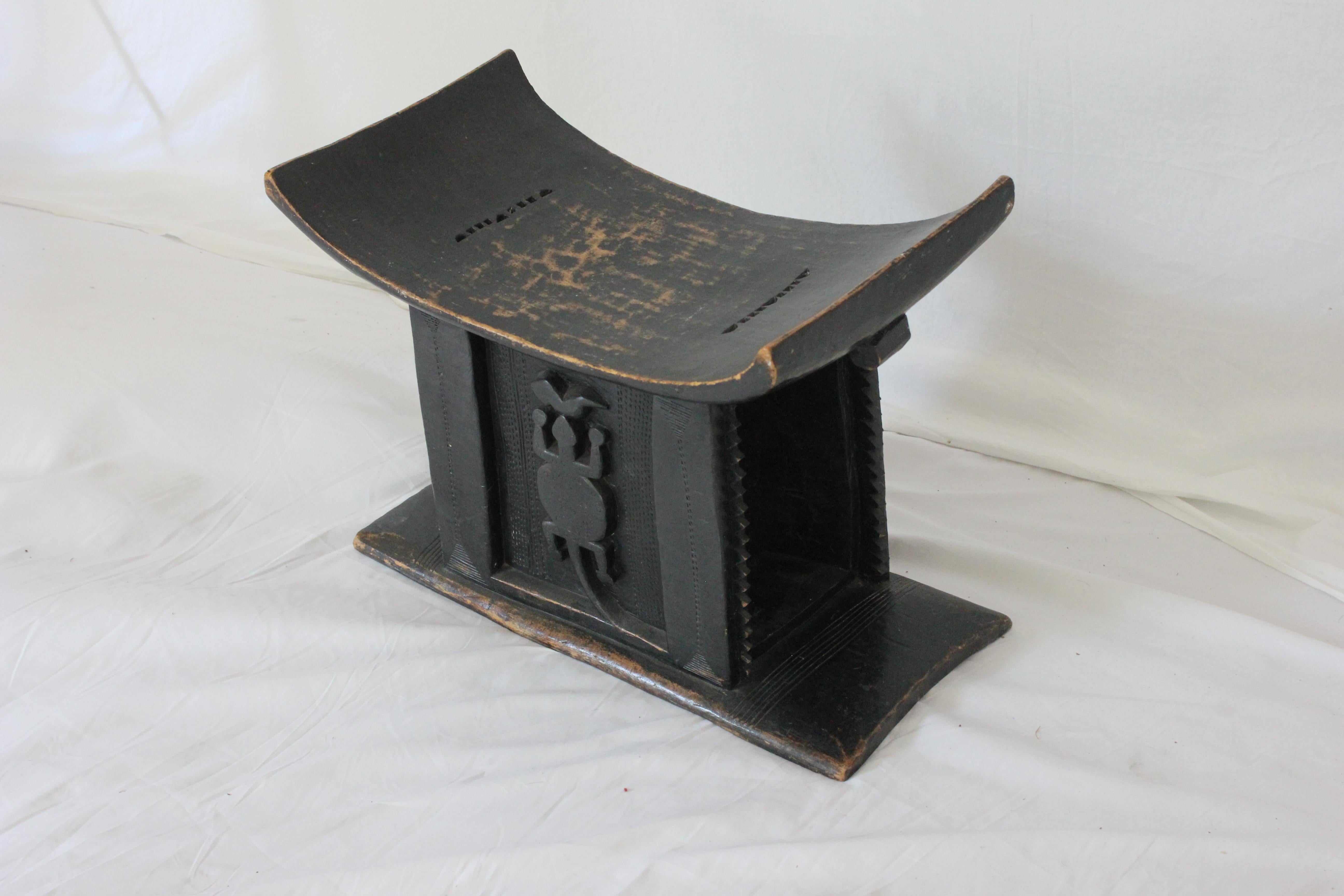 Hand-Carved Antique Late 19th Century Carved African Tribal Stool (AF2-369) For Sale