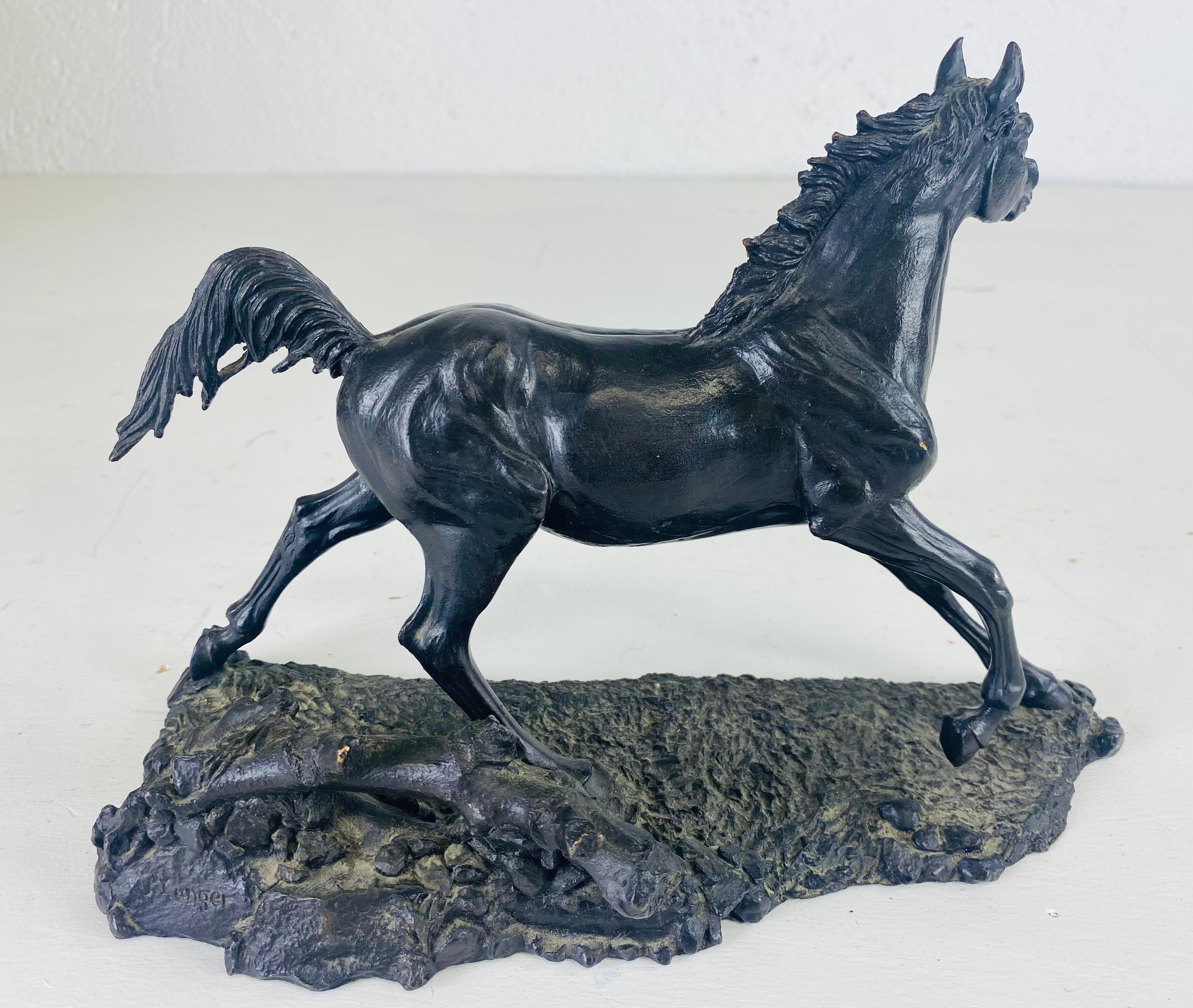 American Antique late 19th century cast bronze horse sculpture. For Sale