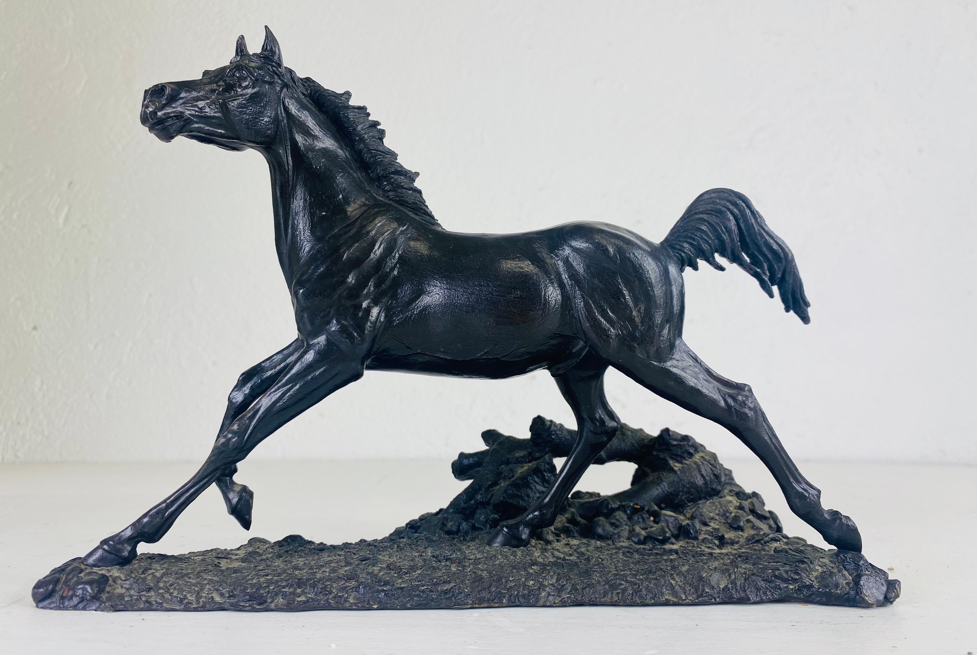 Cast Antique late 19th century cast bronze horse sculpture. For Sale