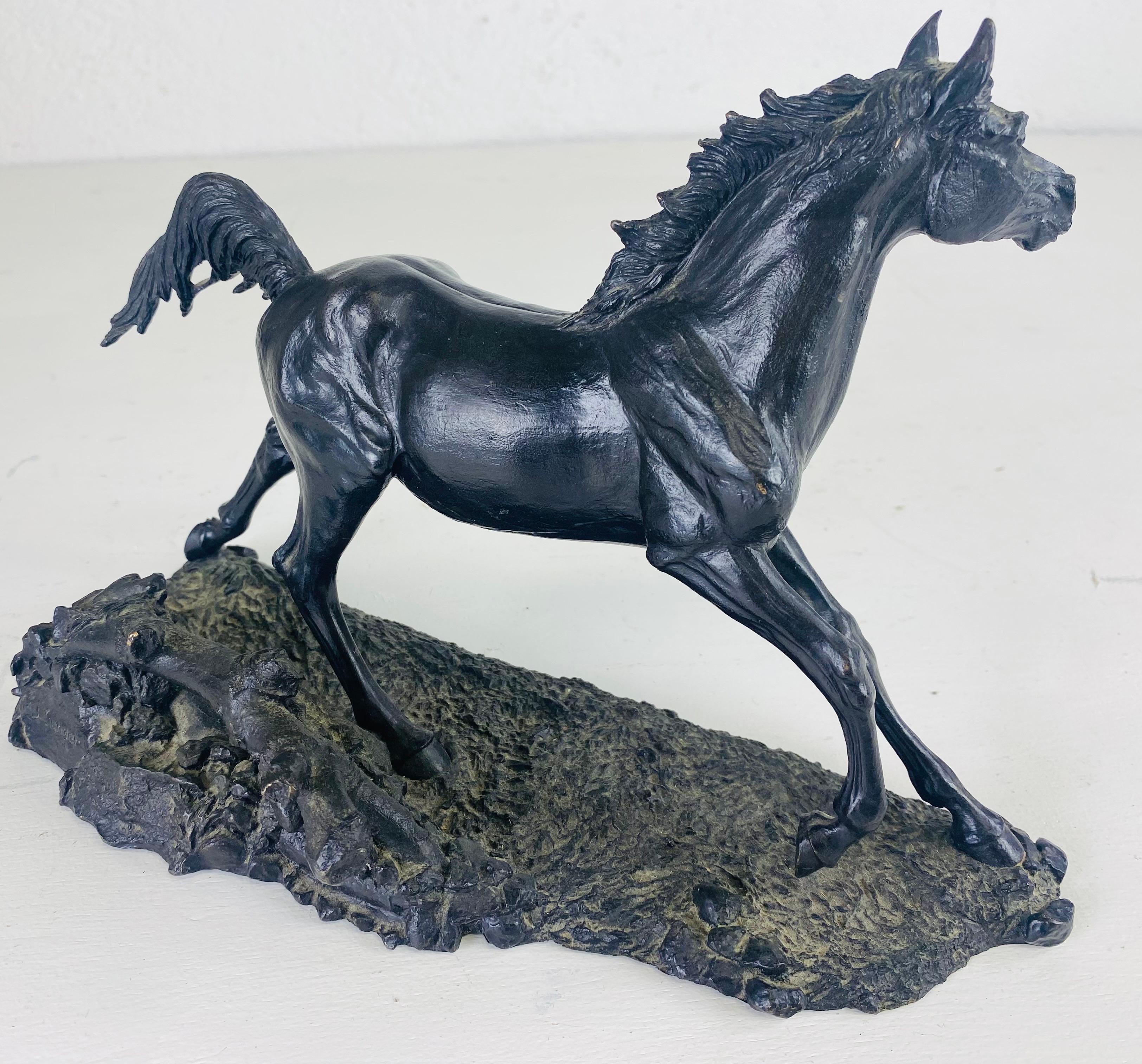 Early 20th Century Antique late 19th century cast bronze horse sculpture. For Sale