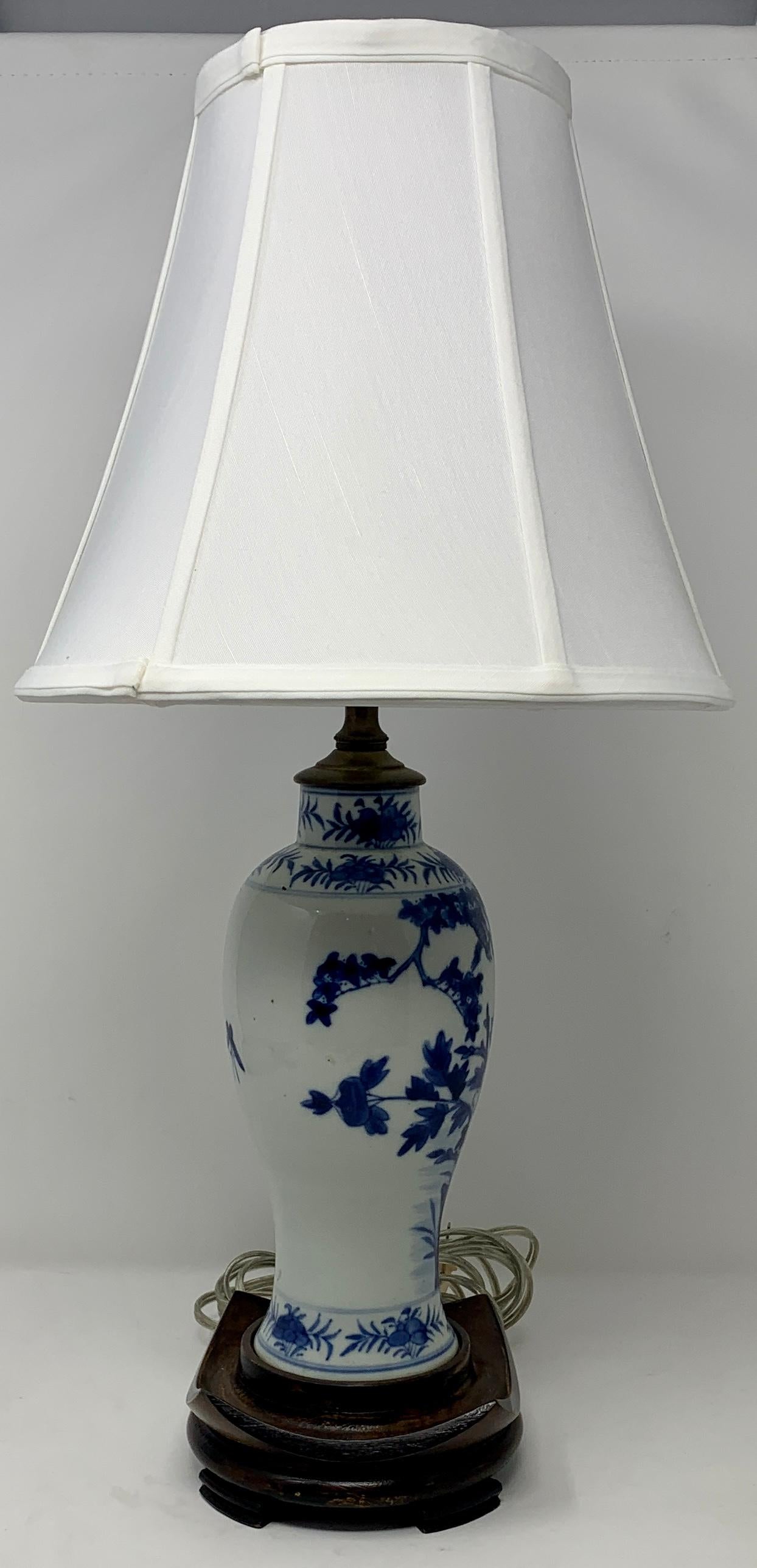 vintage blue and white porcelain lamps