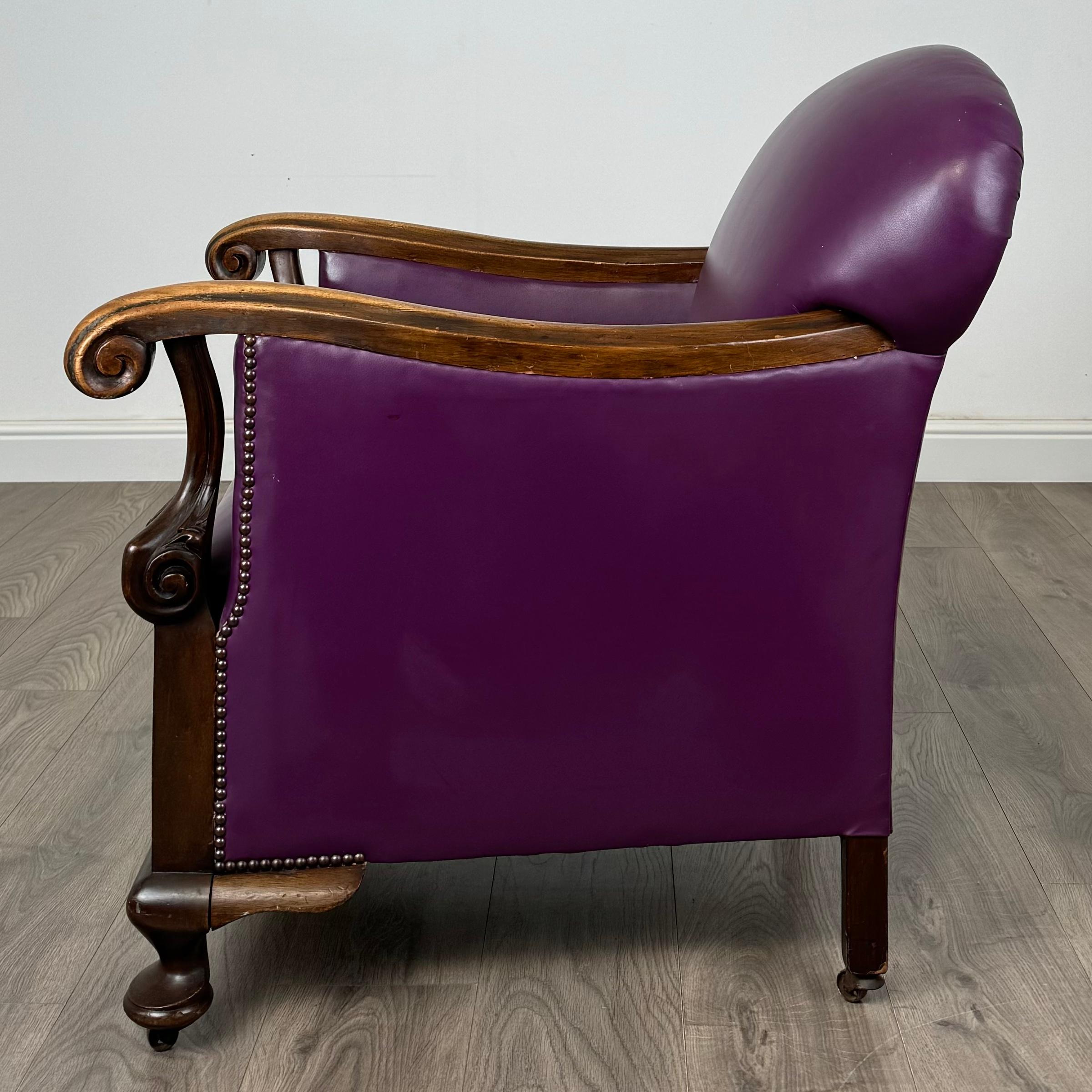 Sillón Club Antiguo De Caoba De Finales Del Siglo XIX ( REF AF-3387 ) Británico en venta