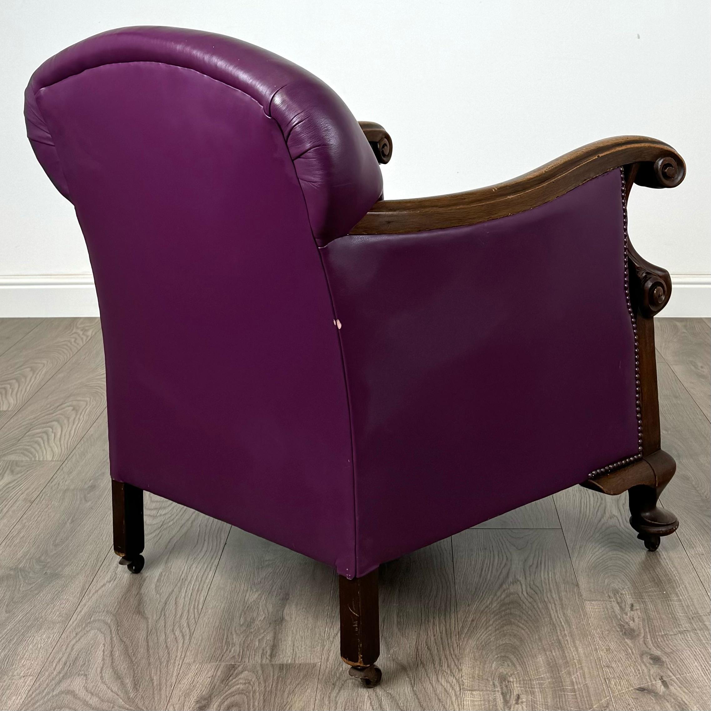 Sillón Club Antiguo De Caoba De Finales Del Siglo XIX ( REF AF-3387 ) en venta 1