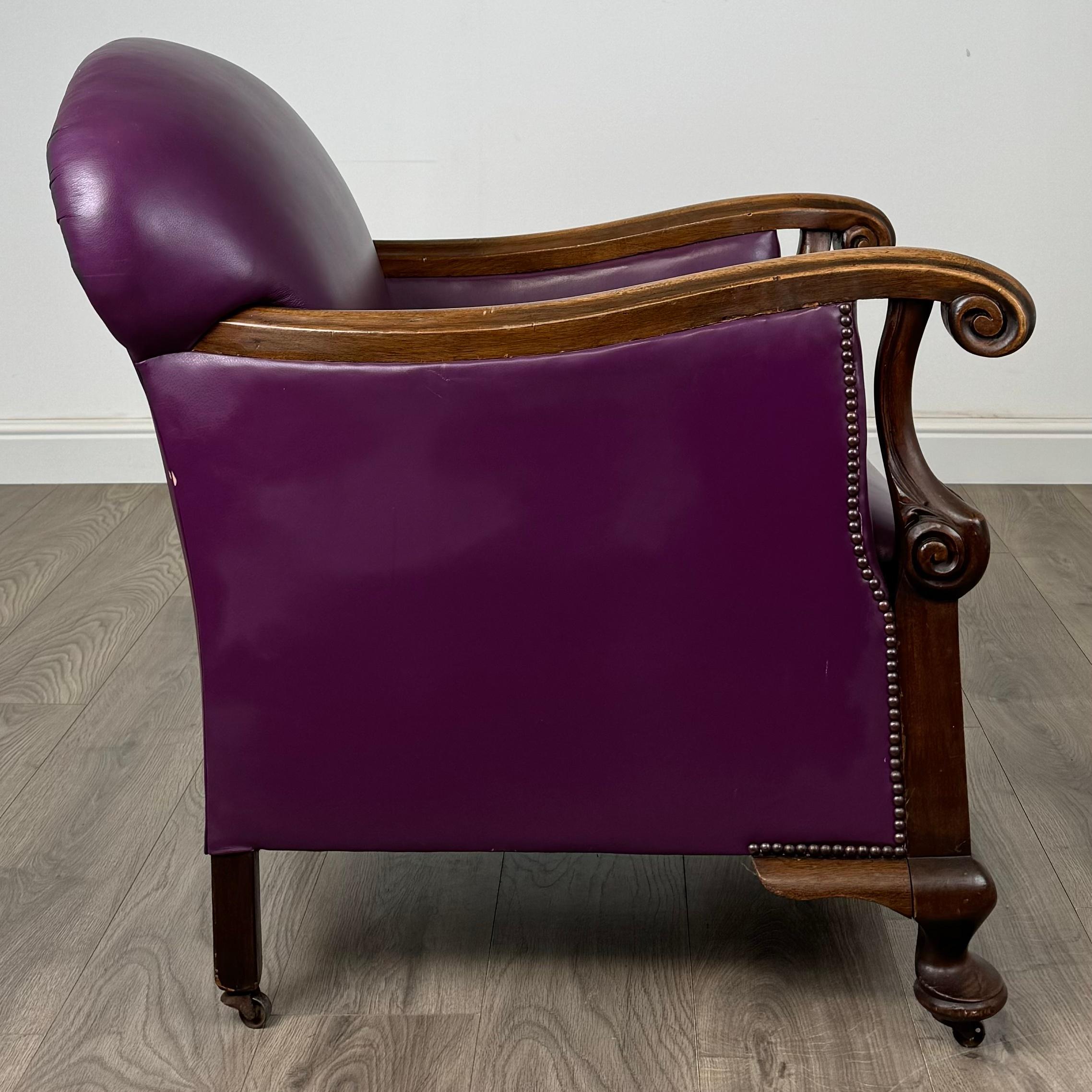 Sillón Club Antiguo De Caoba De Finales Del Siglo XIX ( REF AF-3387 ) en venta 2