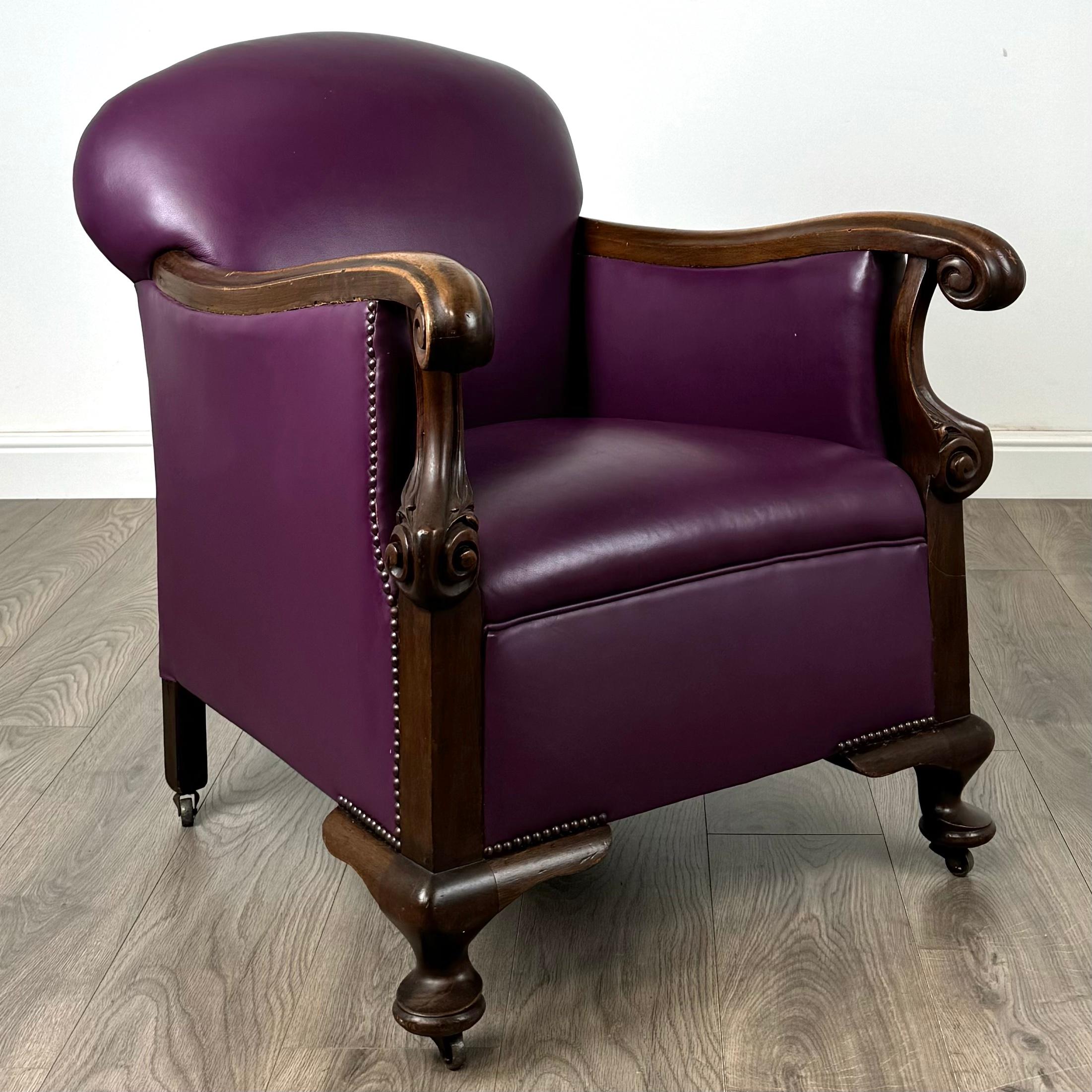 Sillón Club Antiguo De Caoba De Finales Del Siglo XIX ( REF AF-3387 ) en venta 3