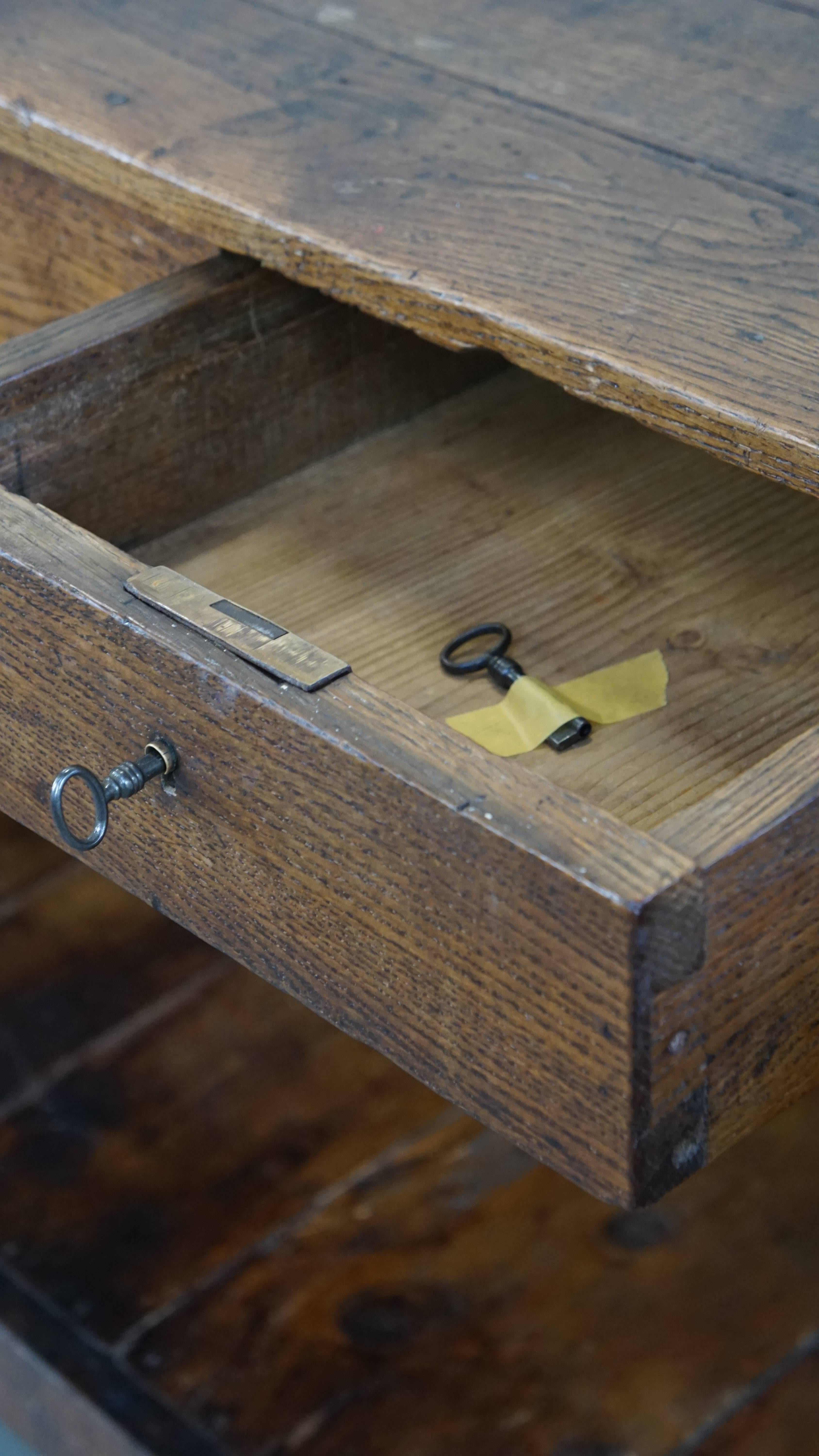 19th Century Antique Late 19th-Century Counter / Sideboard / Display Table with a Drawer For Sale