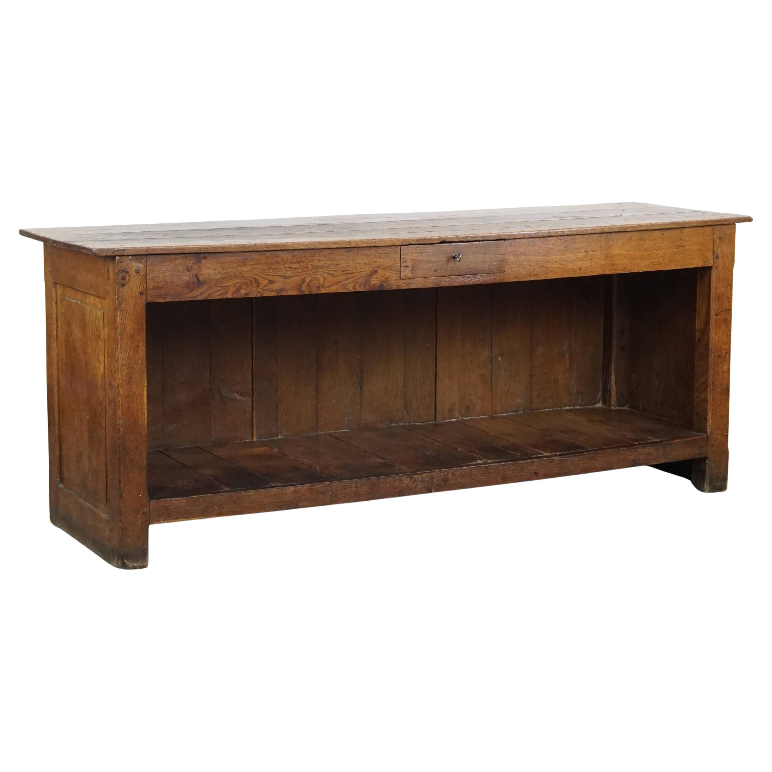 Antique Late 19th-Century Counter / Sideboard / Display Table with a Drawer For Sale