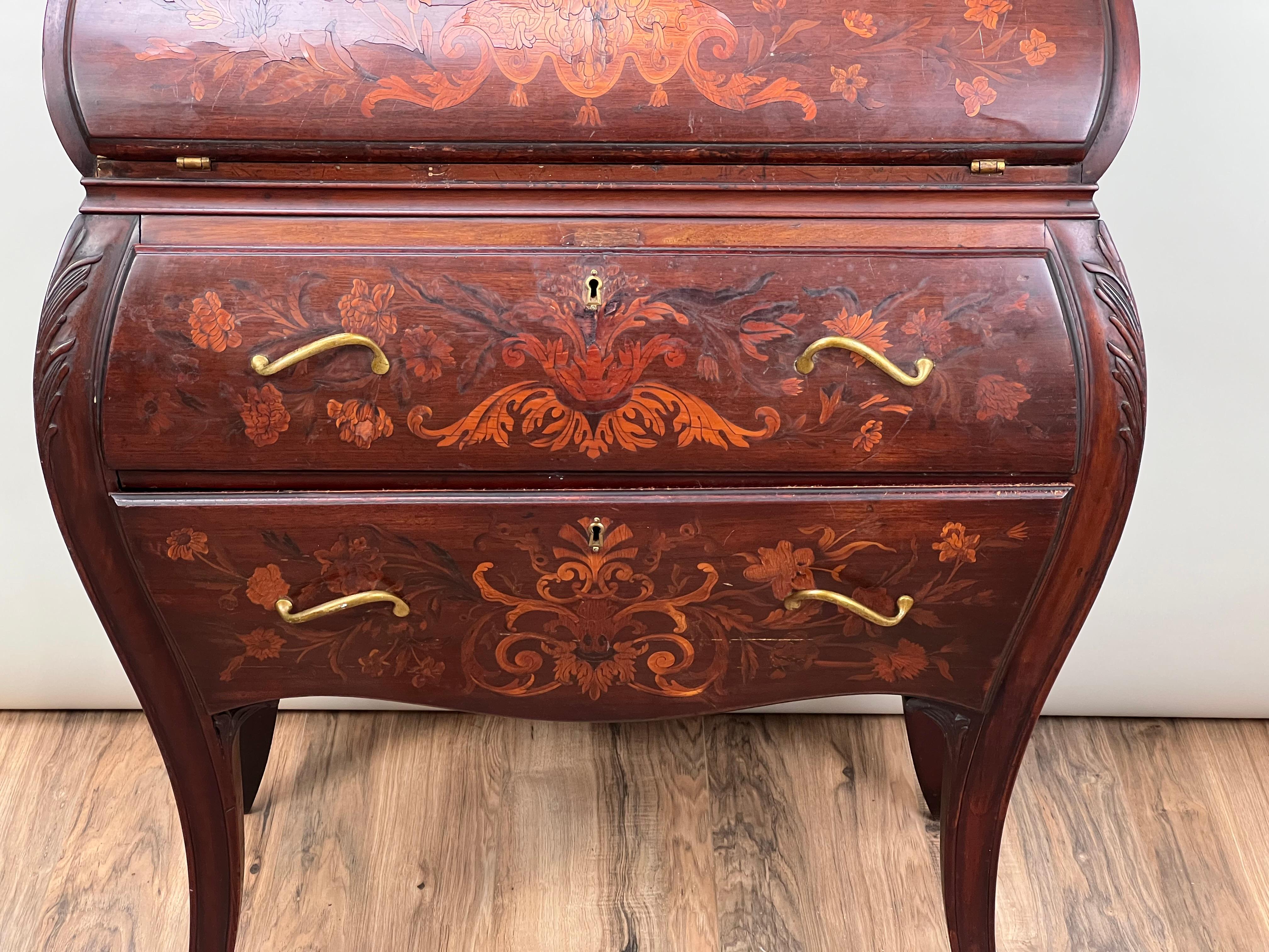 Antique Late 19th Century Dutch Marquetry Ladies Writing Desk 2