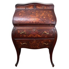 Antique Late 19th Century Dutch Marquetry Ladies Writing Desk