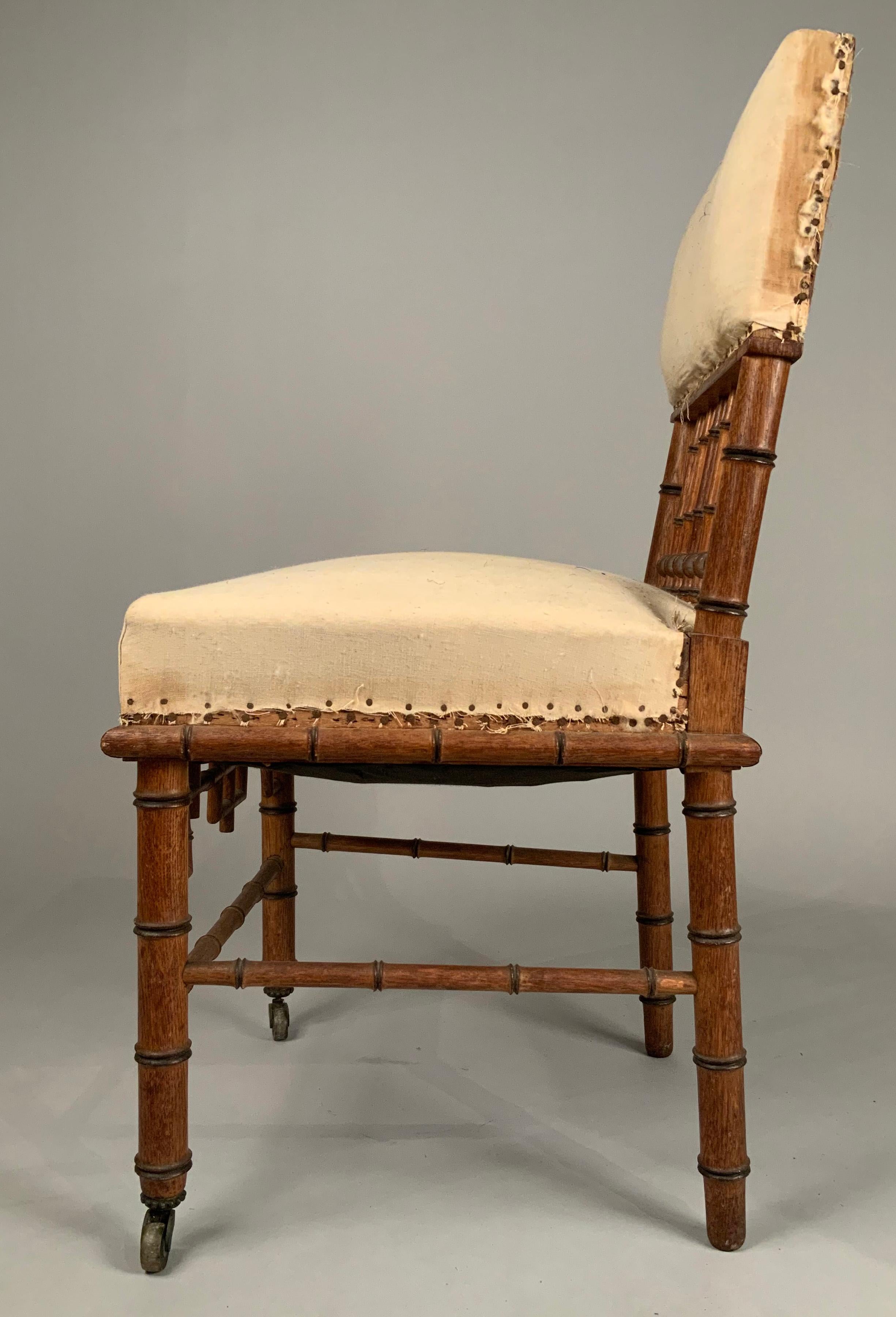 Hardwood Antique Late 19th Century English Bamboo Side Chair