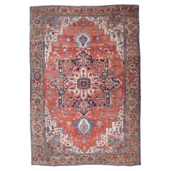 Antique Late 19th Century Floral Design Wool Carpet