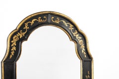 Antique fin 19ème siècle français, miroir Chinoiserie peint en noir et or