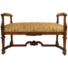 Antique Late 19th Century French Provincial Fruitwood Bench