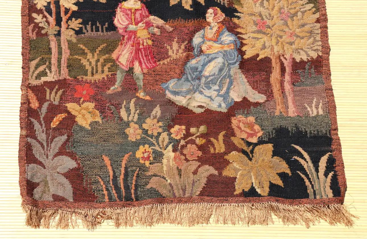 Antique Late 19th Century French Wall Hanging Pictorial Tapestry For Sale 6