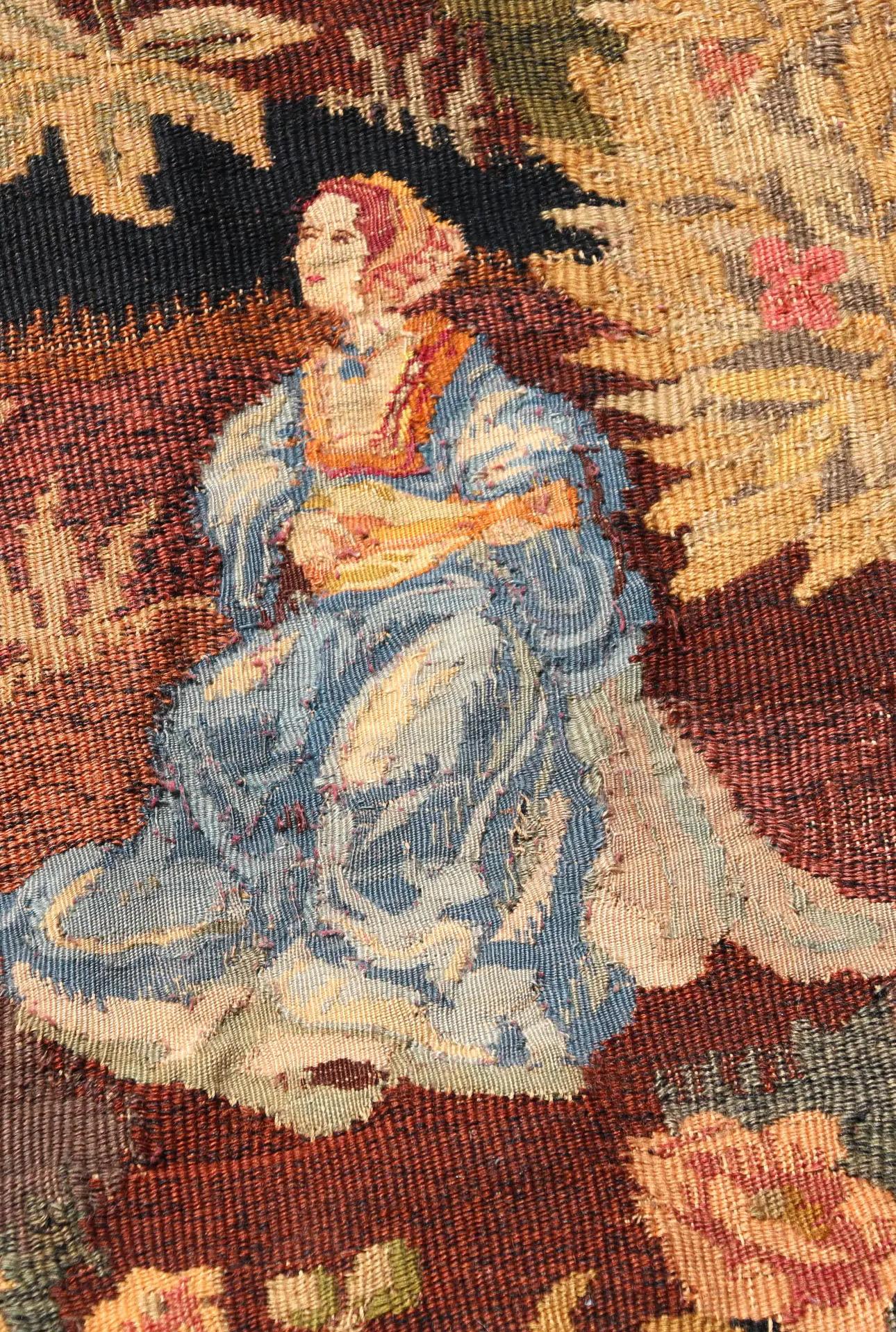 Antique Late 19th Century French Wall Hanging Pictorial Tapestry For Sale 1