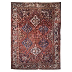 Antique Late 19th Century Geometric Design Wool Carpet