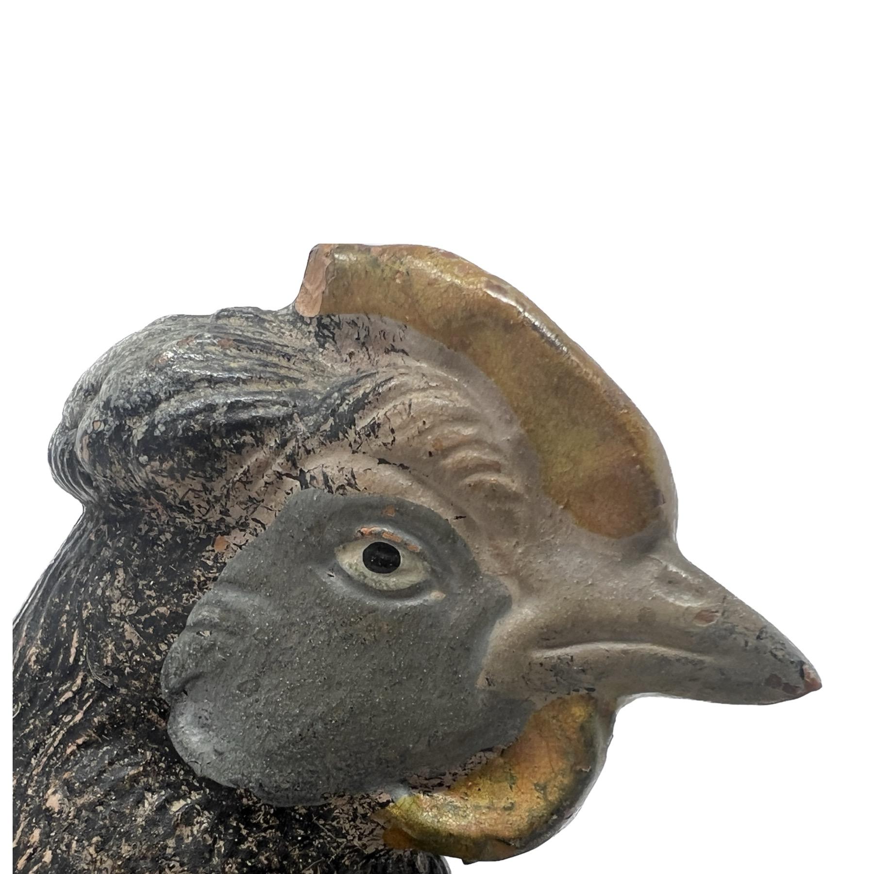 Antike handbemalte Hen & Nest aus deutscher Keramik des späten 19. Jahrhunderts mit Deckel. im Angebot 1