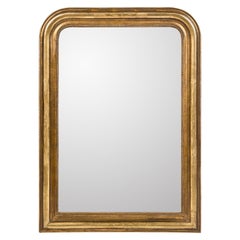 Antique Late 19th-Century Gold French Louis Philippe Mirror with Original Glass