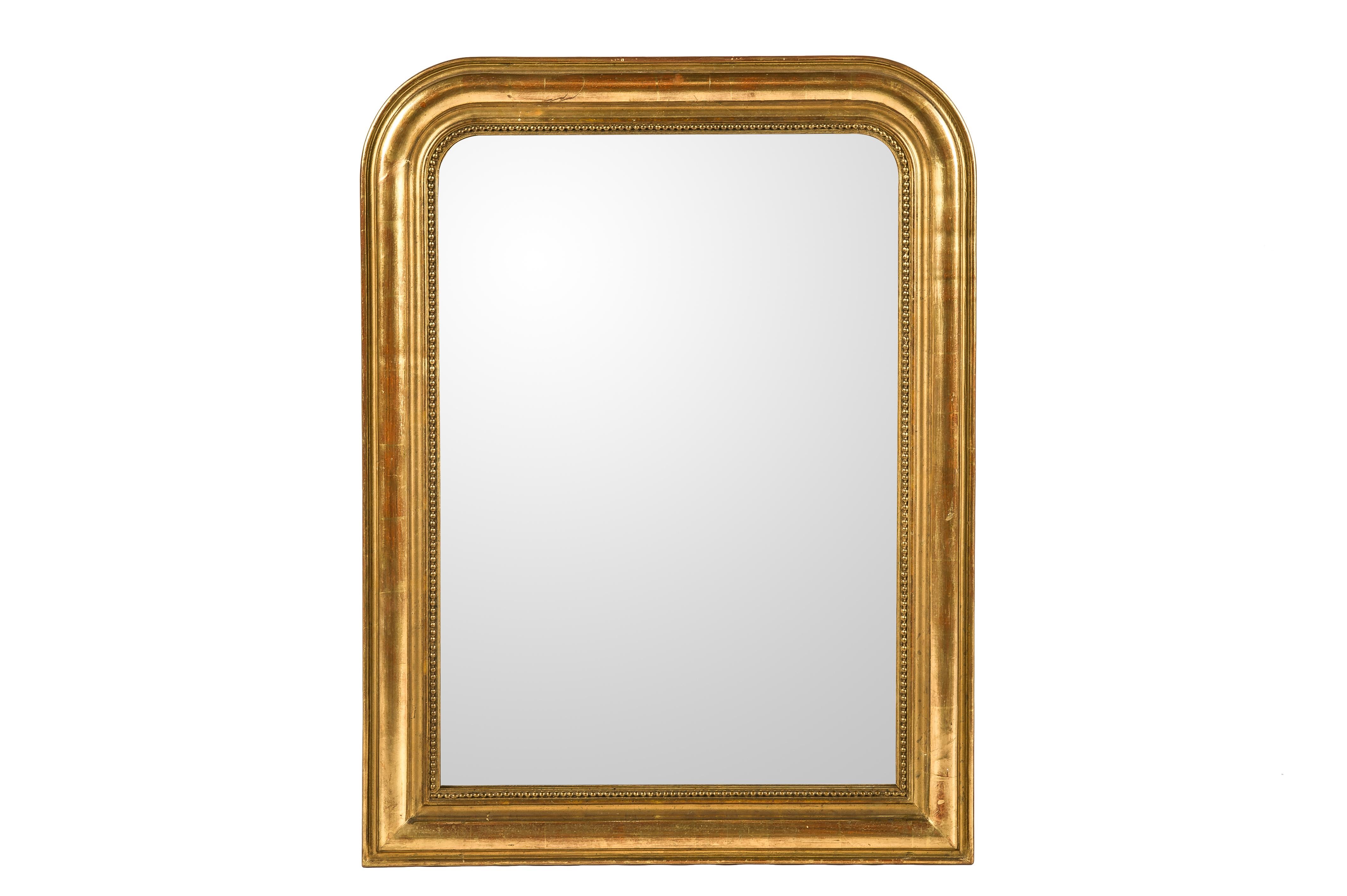 Antique Late 19th-Century Gold Leaf Gilt French Louis Philippe Mirror 2
