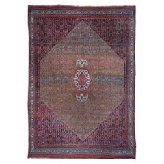 Antique Late 19th Century Hand-Woven Multi-Color Floral Design Wool Area Carpet